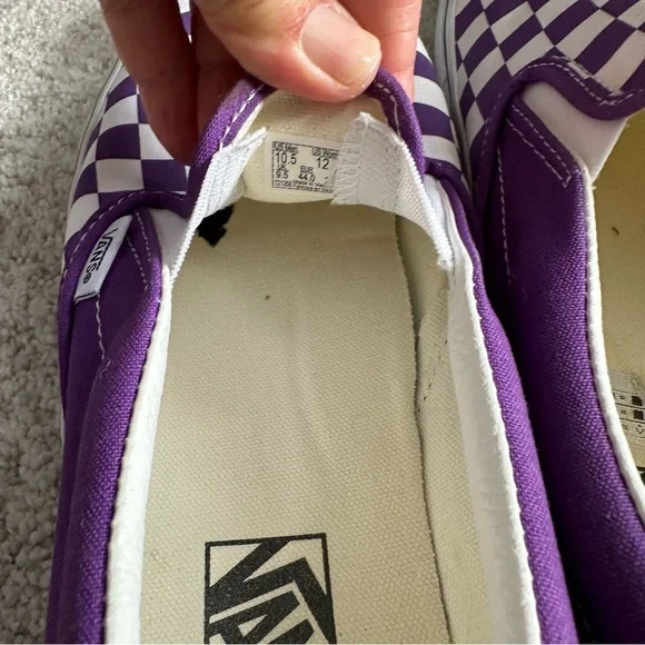Vans Classic Slip On Theory Checkerboard Purple Sneakers - Picture 8 of 10